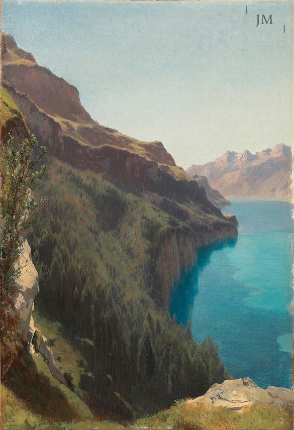 Alexandre Calame - Cliffs of Seelisberg, Lake Lucerne | MasterArt